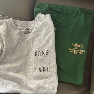 Vans Gray and Green Graphic Tees men’s Medium set of 2 shirts